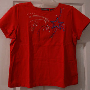 liz claiborne red casual top